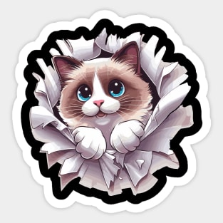 Funny Cut Out Cat Selfie Sticker